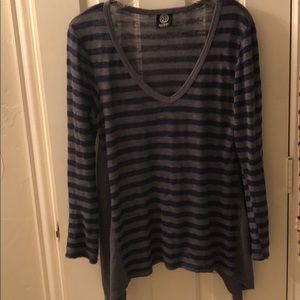 Blue and Grey striped shirt